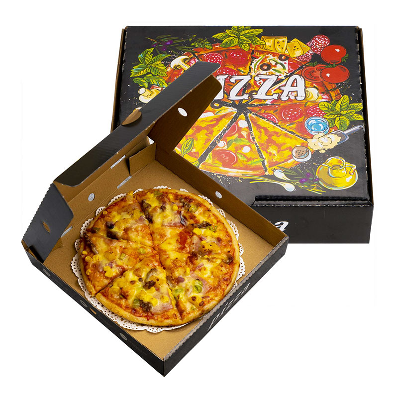 Caja de Pizza de papel de diseño de impresión de logotipo personalizado barato